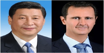 الرئيس بشار الأسد في برقية تهنئة للرئيس شي جين بينغ بمناسبة إعادة انتخابه رئيساً لجمهورية الصين الشعبية